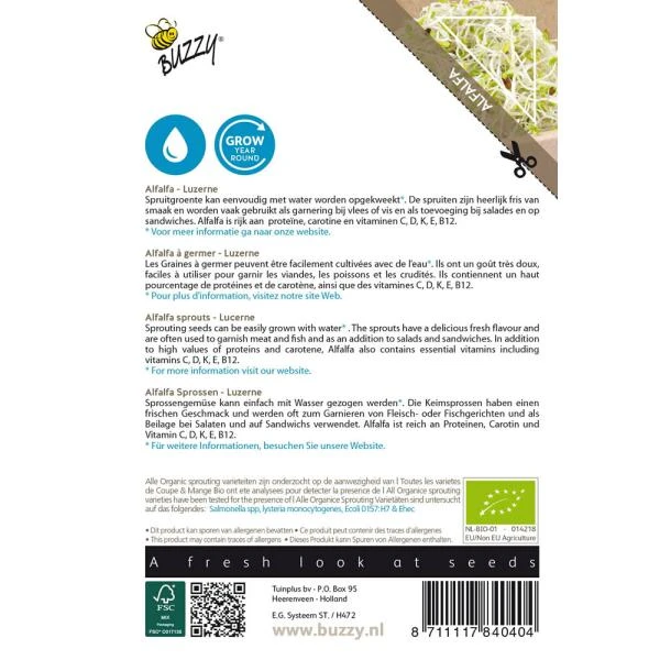 Alfalfa BIO Spruitgroente - Afbeelding 2