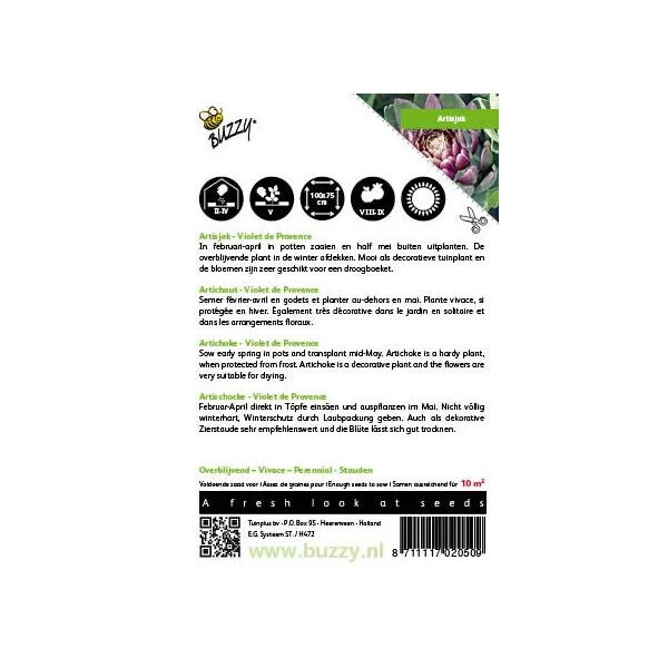 Artisjok Violet De Provence - Cynara Scolymus - Afbeelding 2