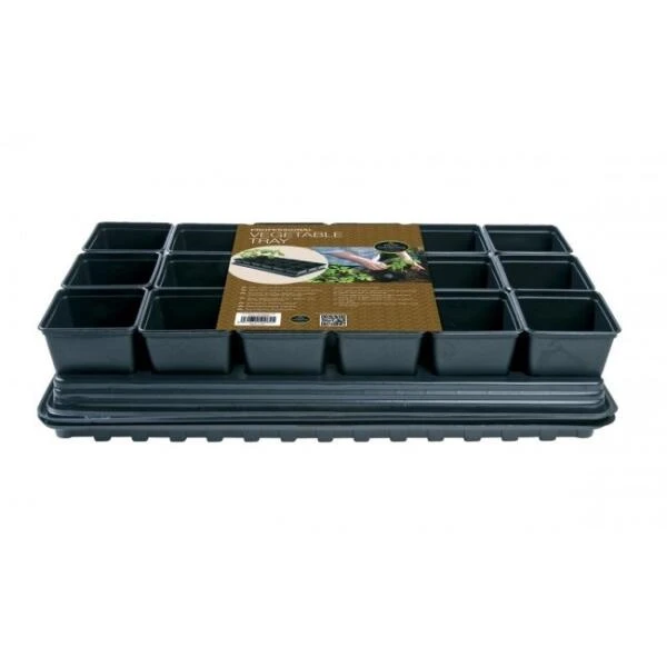 Tray Met 18 Vierkante 9 Cm Potten Met Bewatering - Afbeelding 2