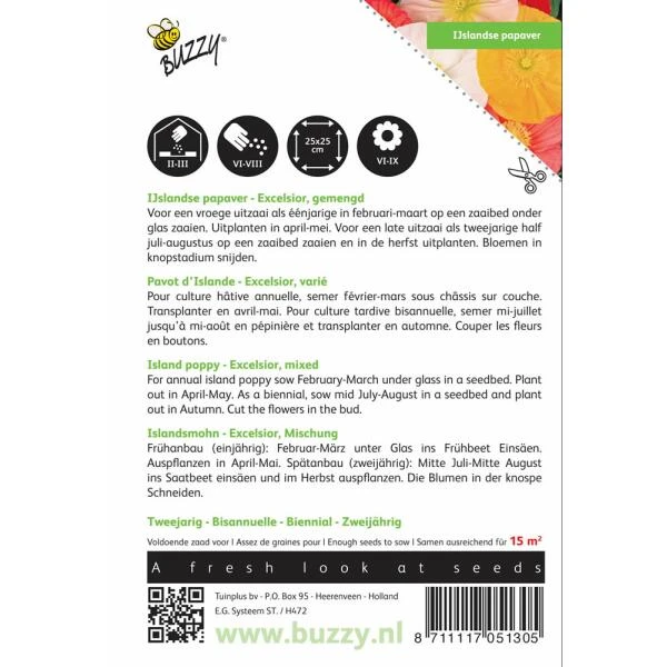 Papaver Nudicaule Excelsior - Pasteltinten - Afbeelding 2