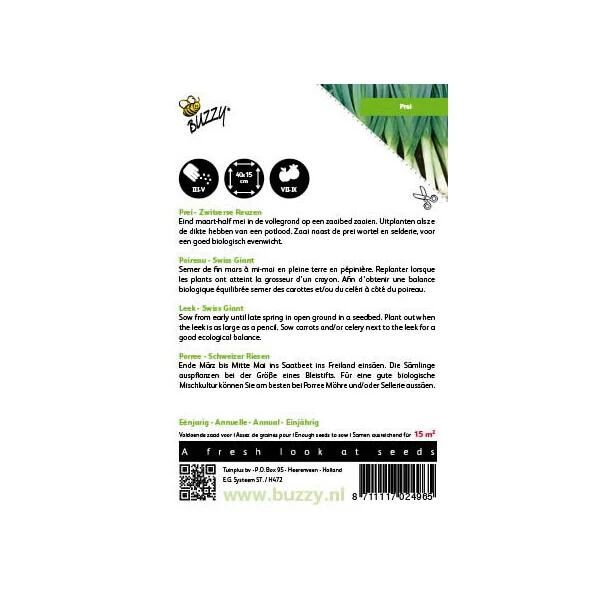 Prei Zwitserse Reuzen - Allium Porrum - Afbeelding 2