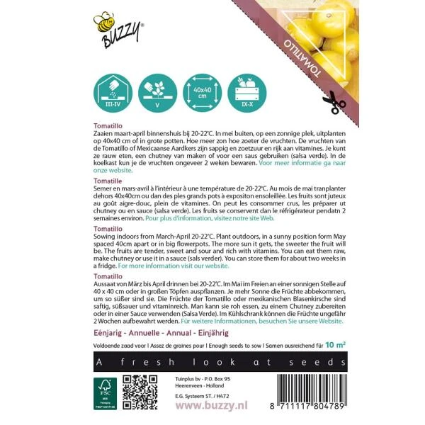 Tomatillo - Aardkers (Exoot) Physalis Ixocarpa - Afbeelding 2